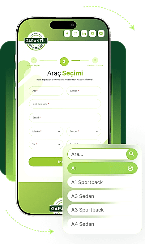 Mobil Uygulama - Araç Seçimi Ekranı